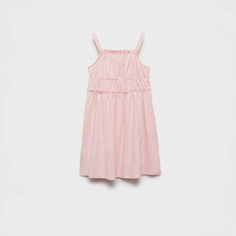 MANGO KIDS - Vestido Fruncido Tirantes Niña Mango Kids