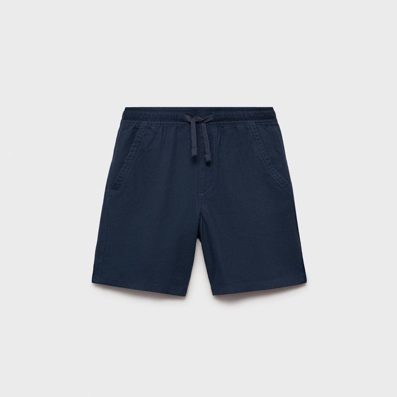 MANGO KIDS - Bermuda Lino Cintura Elástica Niño Mango Kids