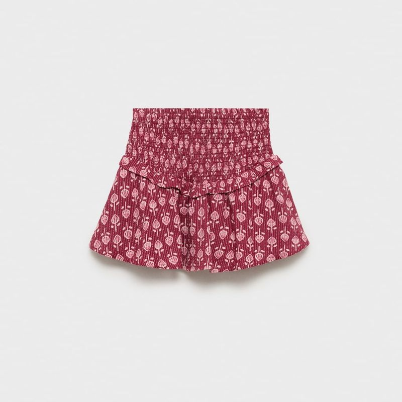 MANGO KIDS - Minifalda Fruncida Volante Niña Mango Kids
