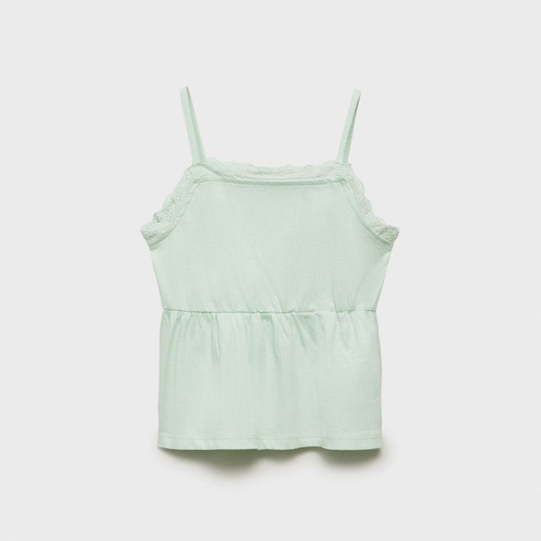 MANGO KIDS Top Detalle Bordado Suizo Niña