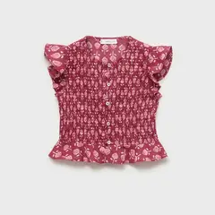 MANGO KIDS - Blusa Estampada Volantes Niña