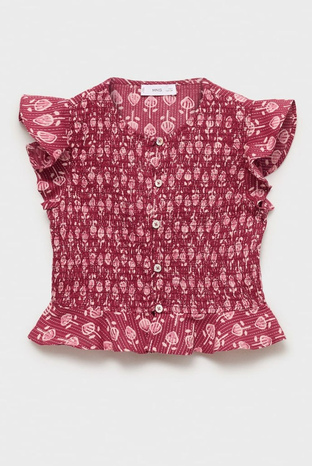 MANGO KIDS - Blusa Estampada Volantes Niña Mango Kids