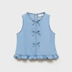 MANGO KIDS - Blusa Fluida Lazos Niña