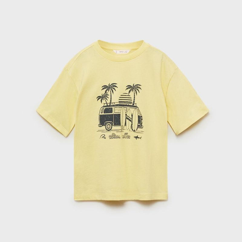 MANGO KIDS - Polera Estampada Manga Corta Niño Mango Kids