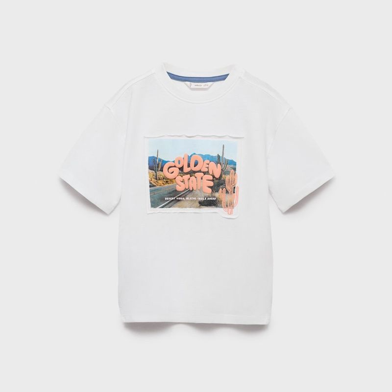 MANGO KIDS - Polera Algodón Estampado Niño Mango Kids
