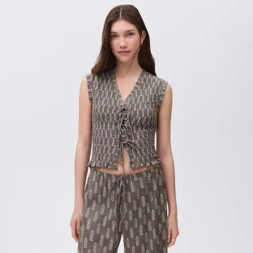 MANGO TEEN - Blusa Fruncida Lazos Mujer