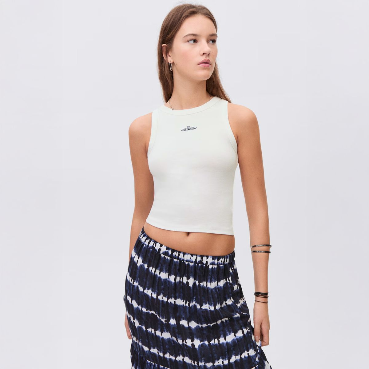 MANGO TEEN - Top Tirantes Bordado Mujer Mango Teen