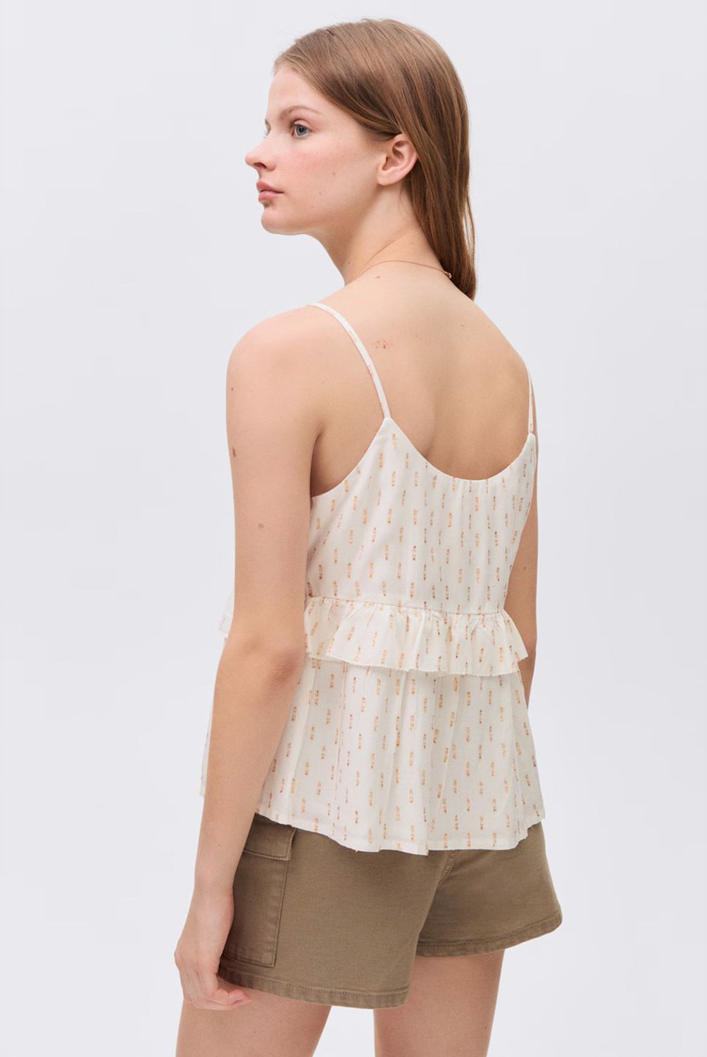 MANGO TEEN - Top Bordado Volantes Mujer Mango Teen