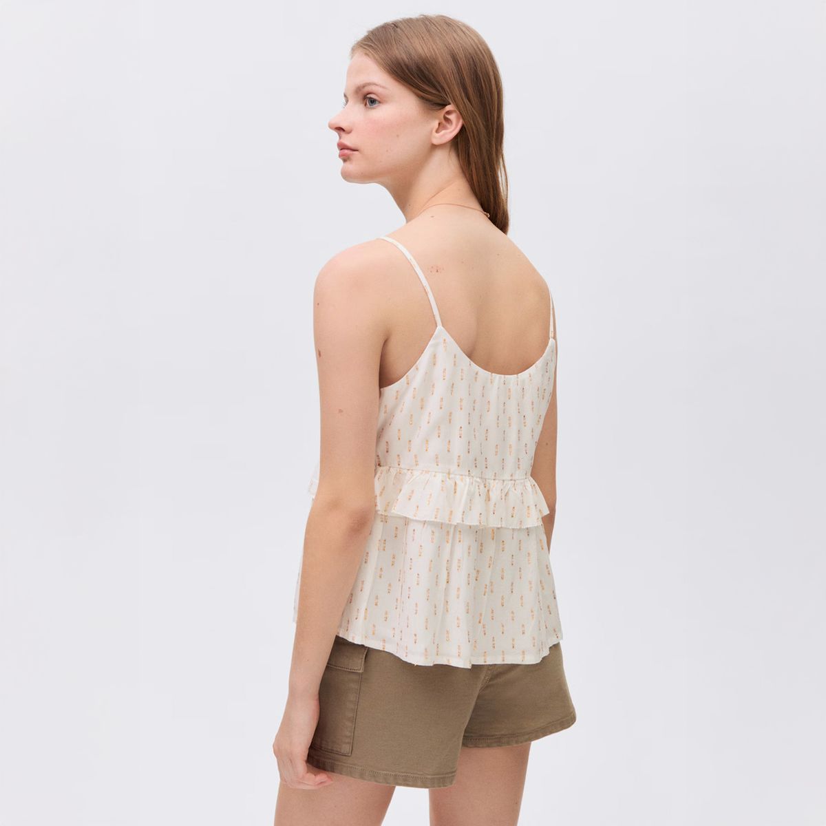 MANGO TEEN - Top Bordado Volantes Mujer Mango Teen