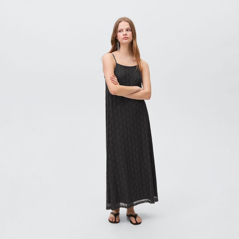 MANGO TEEN Vestido Largo Encaje Mujer