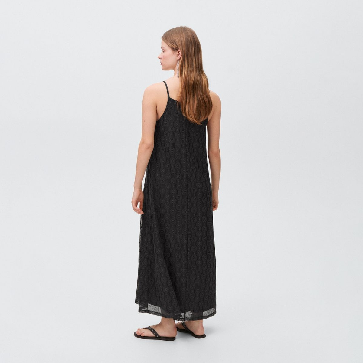 MANGO TEEN - Vestido Largo Encaje Mujer Mango Teen