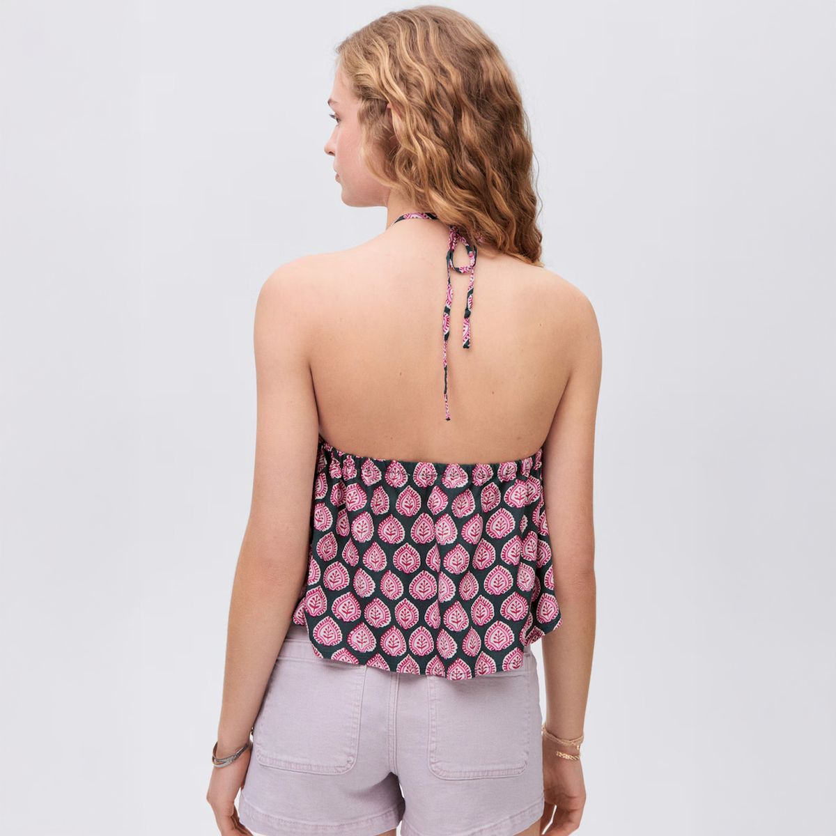 MANGO TEEN - Top Estampado Lazo Mujer Mango Teen