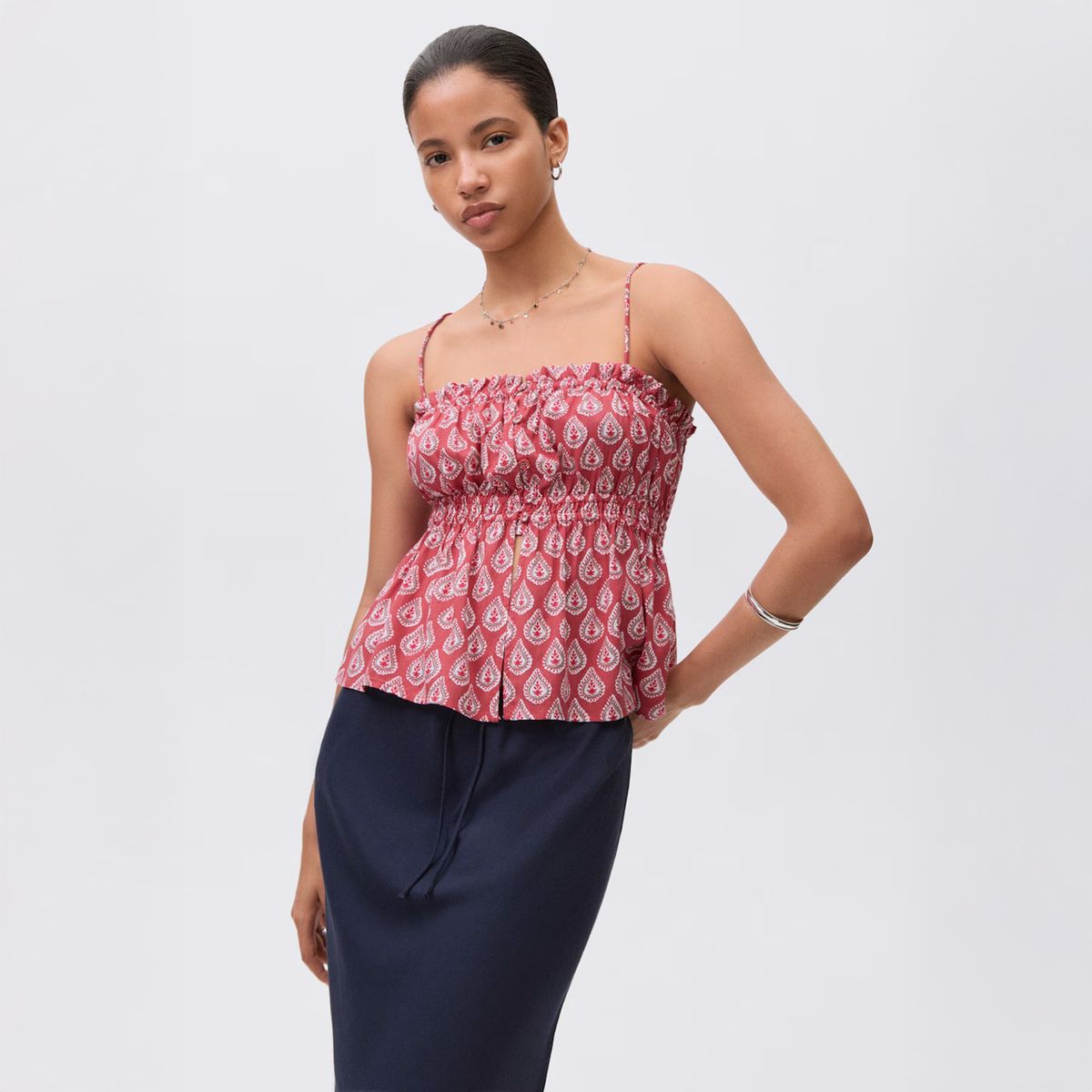 MANGO TEEN - Top Tirantes Estampado Mujer Mango Teen