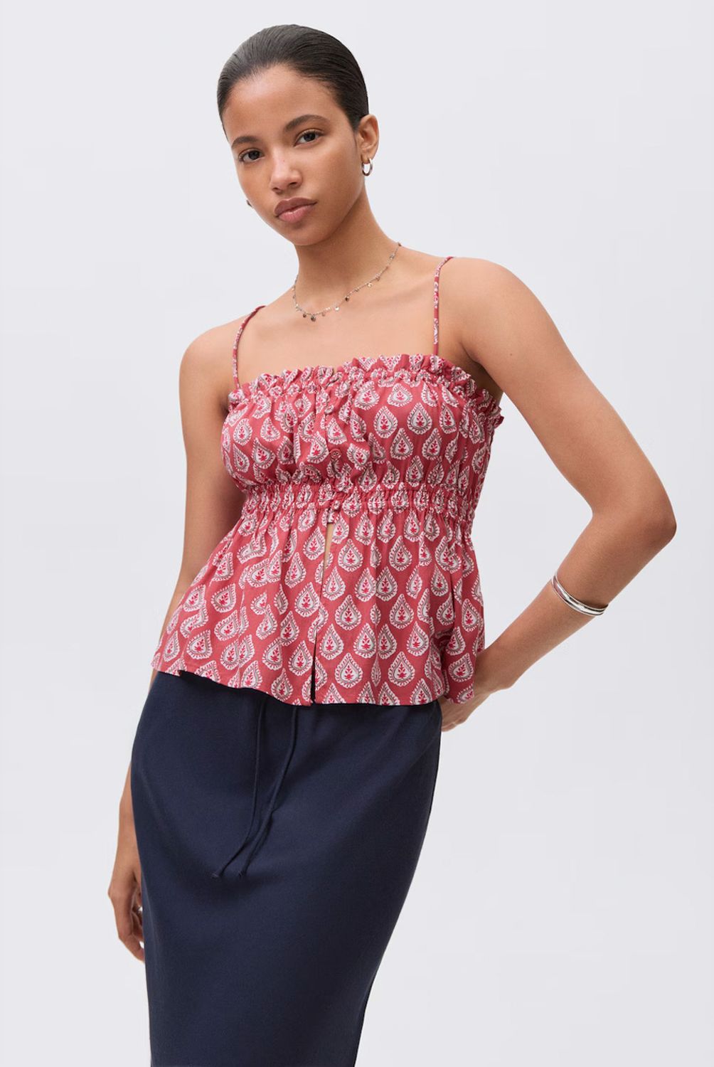 MANGO TEEN - Top Tirantes Estampado Mujer Mango Teen