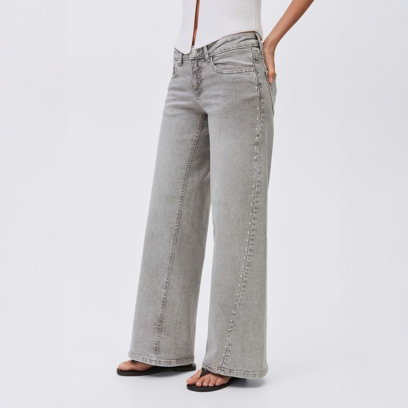MANGO TEEN - Jeans Low Waist Tachuelas Mujer Mango Teen