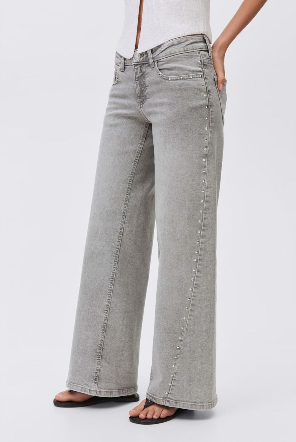 MANGO TEEN - Jeans Low Waist Tachuelas Mujer Mango Teen