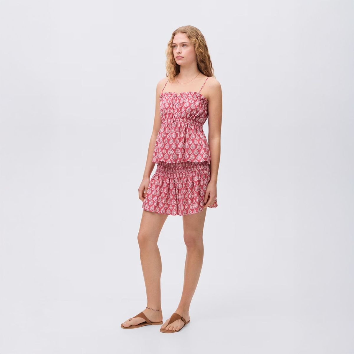 MANGO TEEN - Falda Estampada Fruncida Mujer Mango Teen