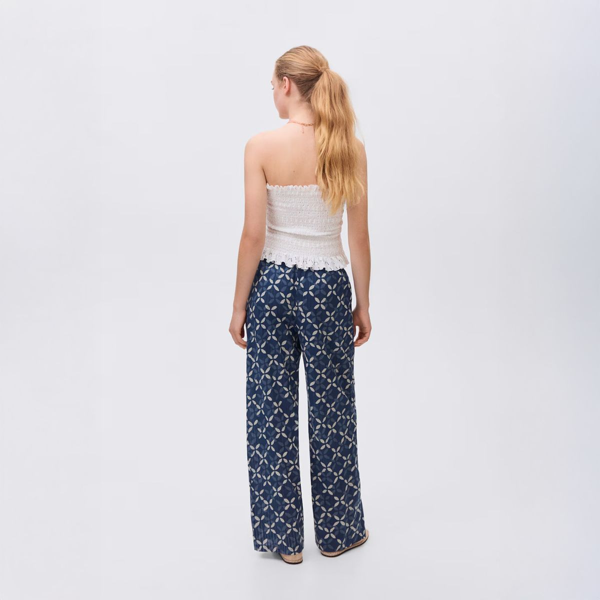 MANGO TEEN - Pantalón Recto Estampado Mujer Mango Teen
