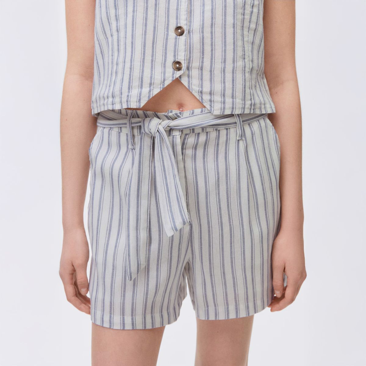 MANGO TEEN - Shorts Rayas Algodón Mujer Mango Teen