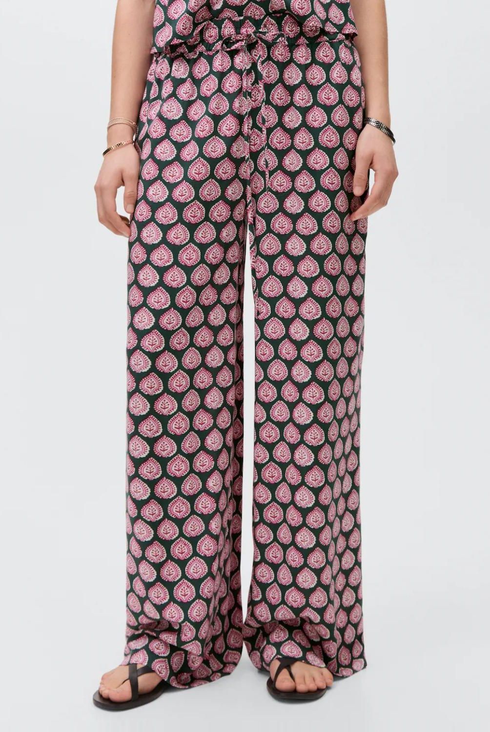 MANGO TEEN - Pantalón Recto Estampado Mujer Mango Teen