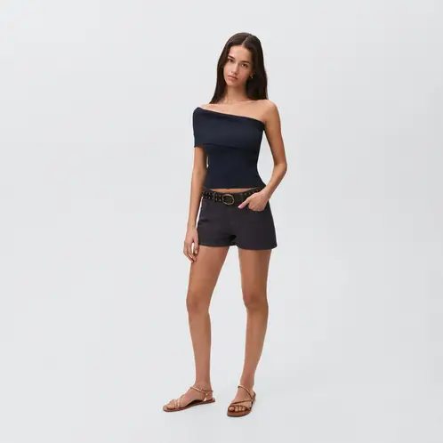 MANGO TEEN - Top Asimétrico Hombros Descubiertos Mujer