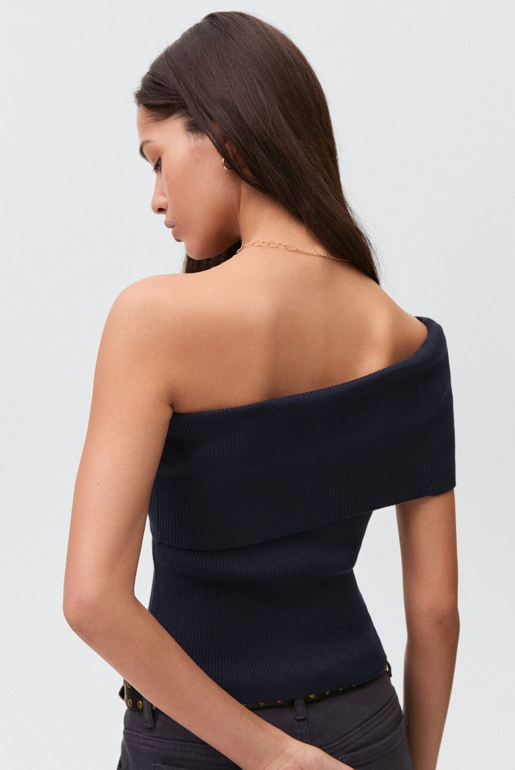 MANGO TEEN - Top Asimétrico Hombros Descubiertos Mujer Mango Teen