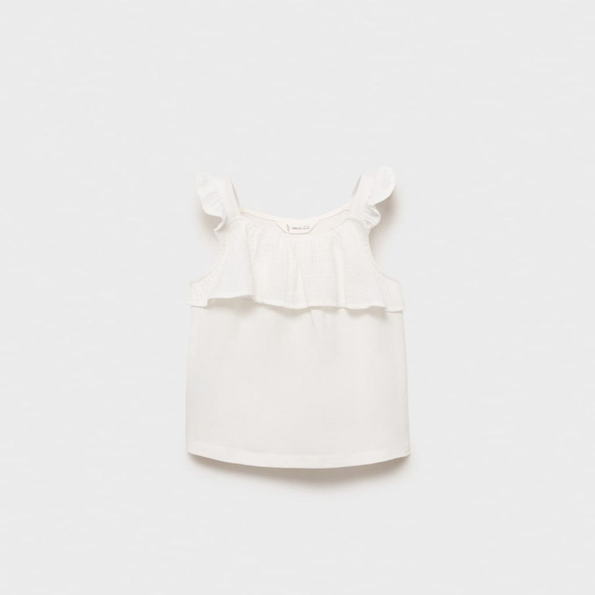 MANGO KIDS - Polera Volante Textura Bebé Niña Mango Kids