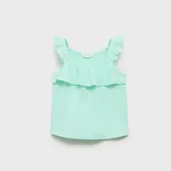 MANGO KIDS - Polera Volante Textura Bebé Niña
