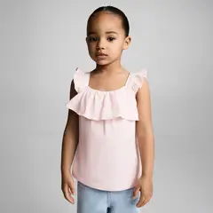 MANGO KIDS - Polera Volante Textura Bebé Niña