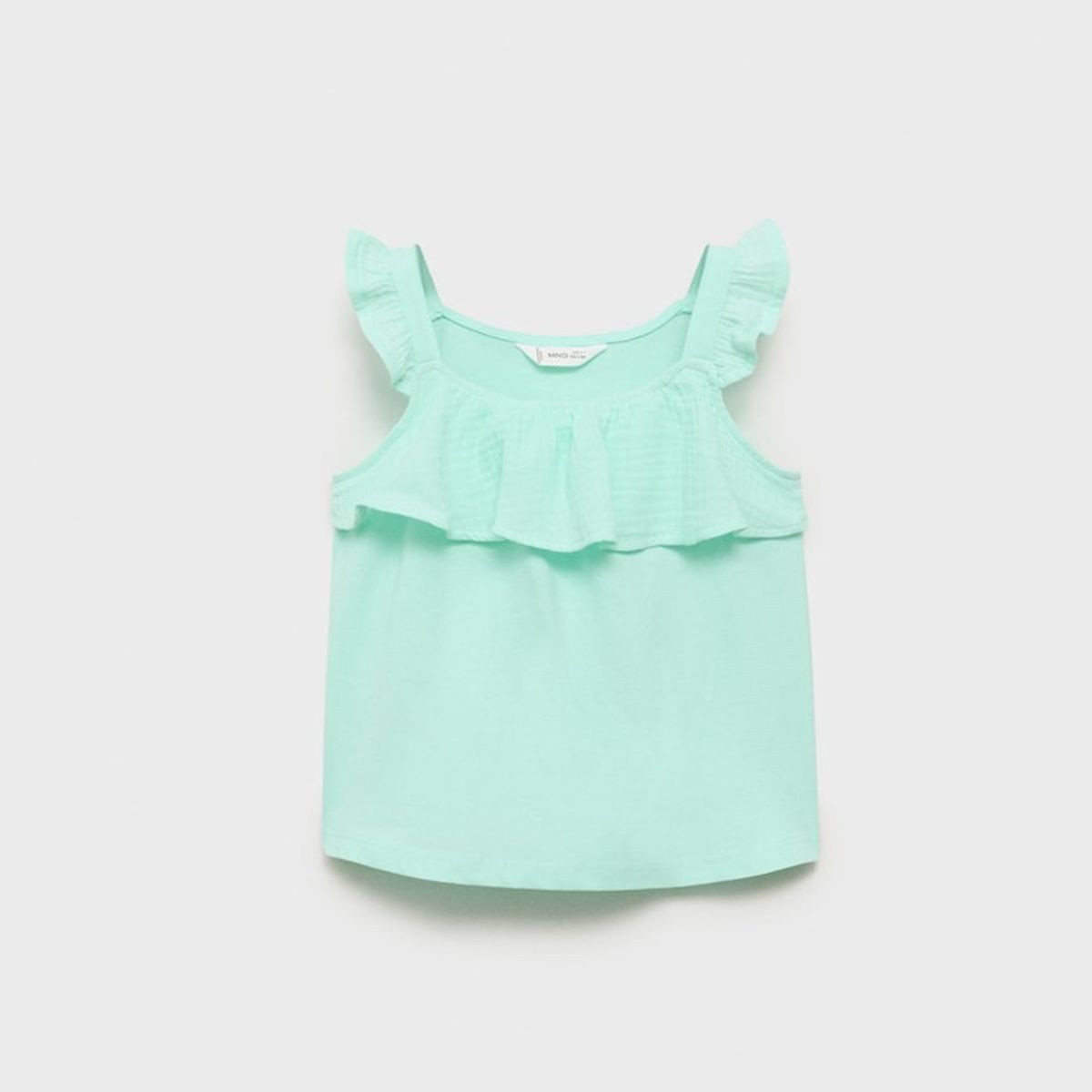 MANGO KIDS - Polera Volante Textura Bebé Niña Mango Kids