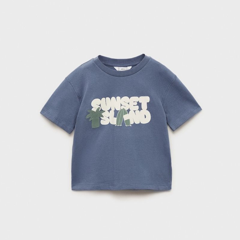 MANGO KIDS - Polera Estampada Manga Corta Bebé Niño Mango Kids