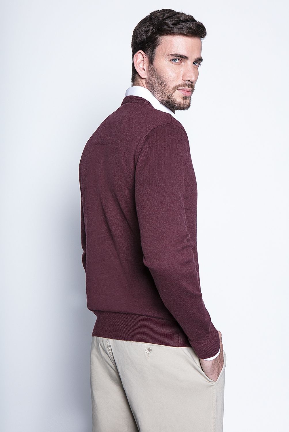 FEROUCH - Sweater Cuello En V Algodón Hombre Ferouch