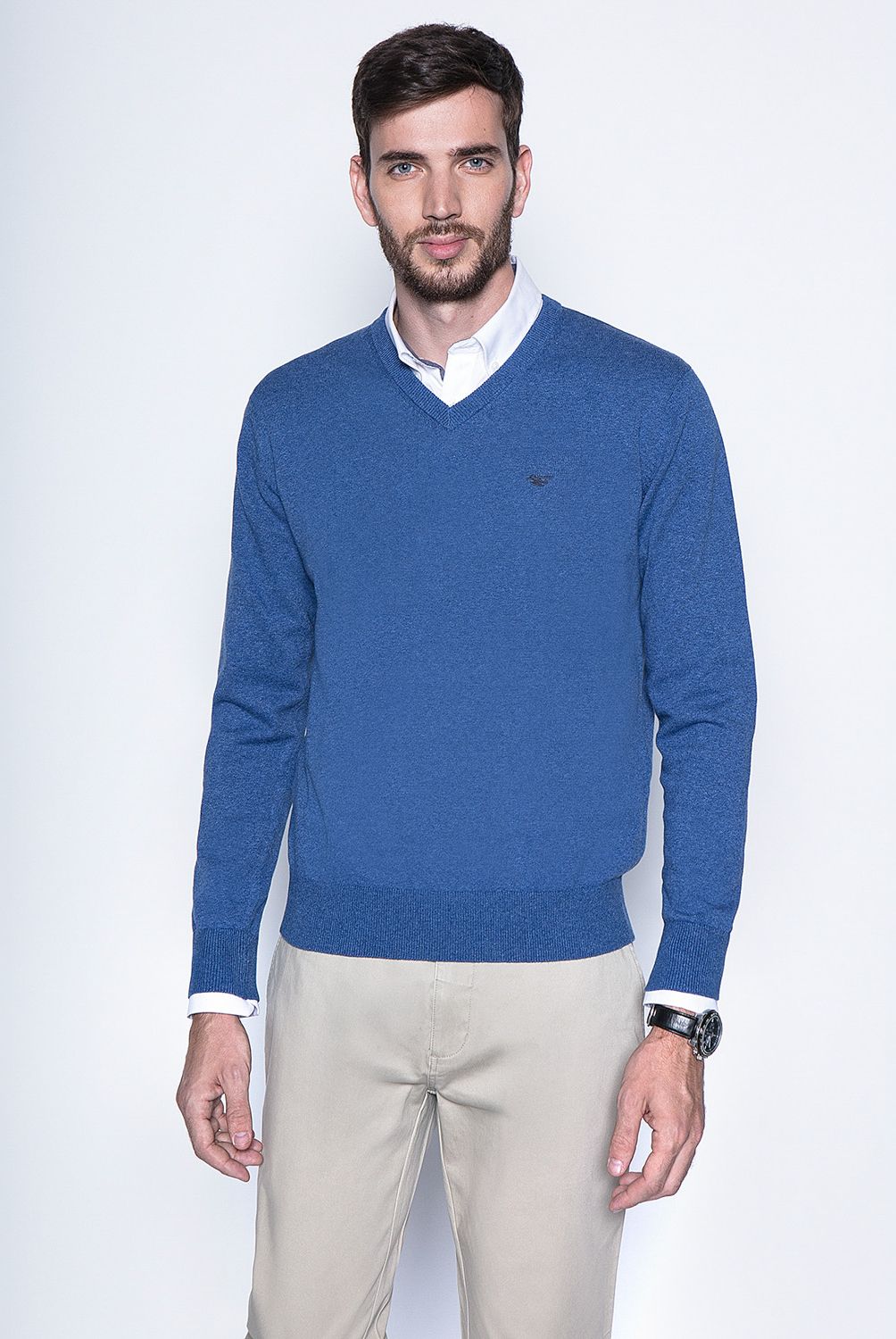 FEROUCH - Sweater Cuello En V Algodón Hombre Ferouch