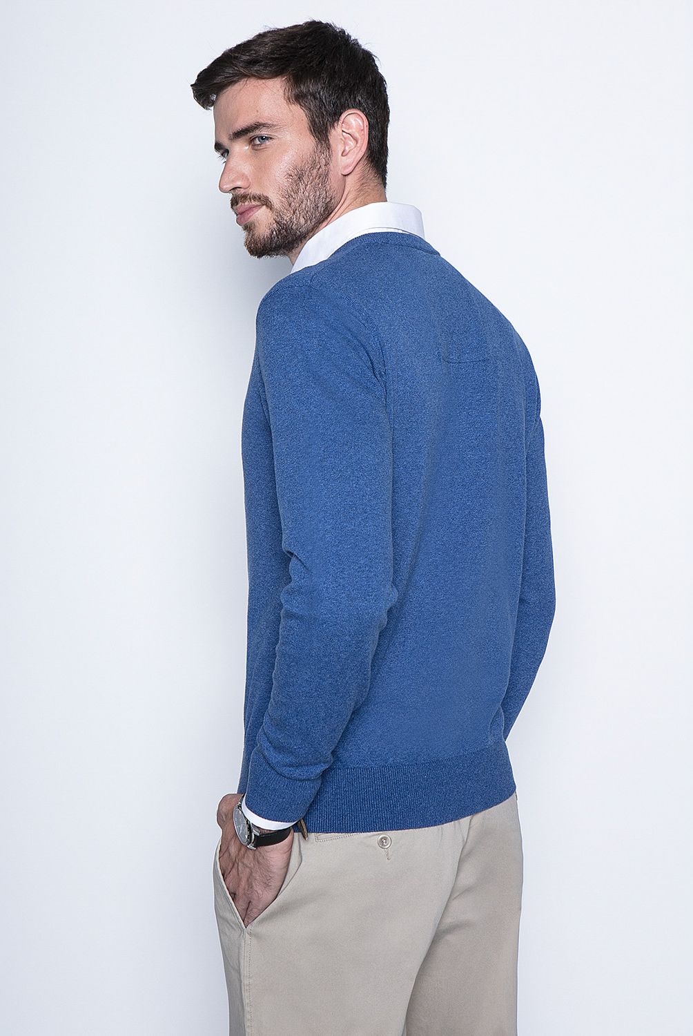 FEROUCH - Sweater Cuello En V Algodón Hombre Ferouch