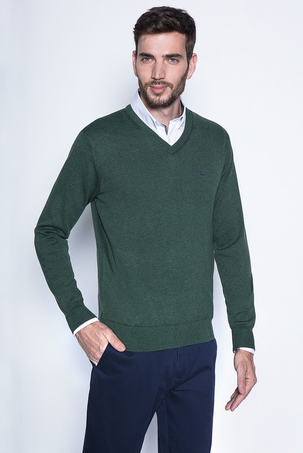 FEROUCH - Sweater Cuello En V Algodón Hombre Ferouch