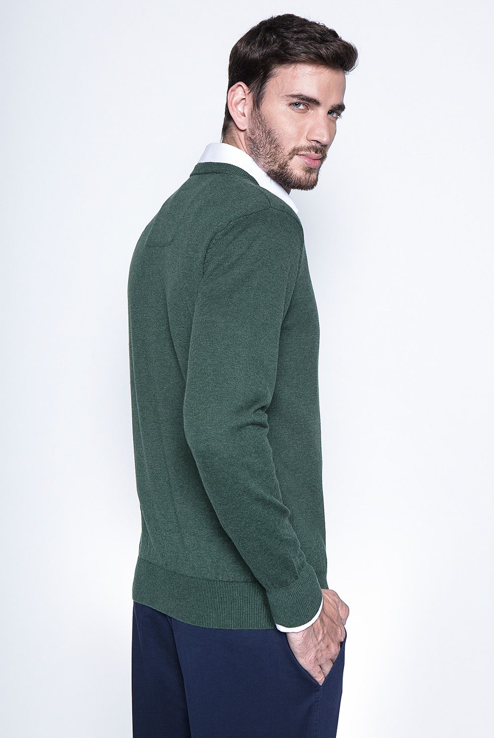 FEROUCH - Sweater Cuello En V Algodón Hombre Ferouch