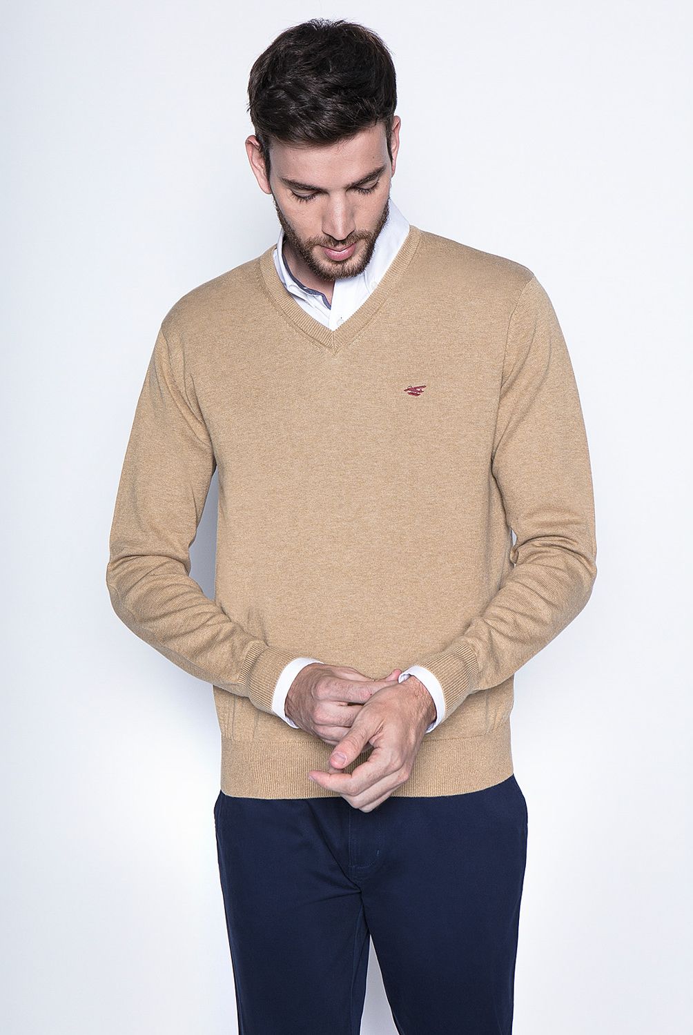 FEROUCH - Sweater Cuello En V Algodón Hombre Ferouch