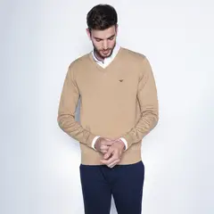 FEROUCH - Sweater Cuello En V Algodón Hombre