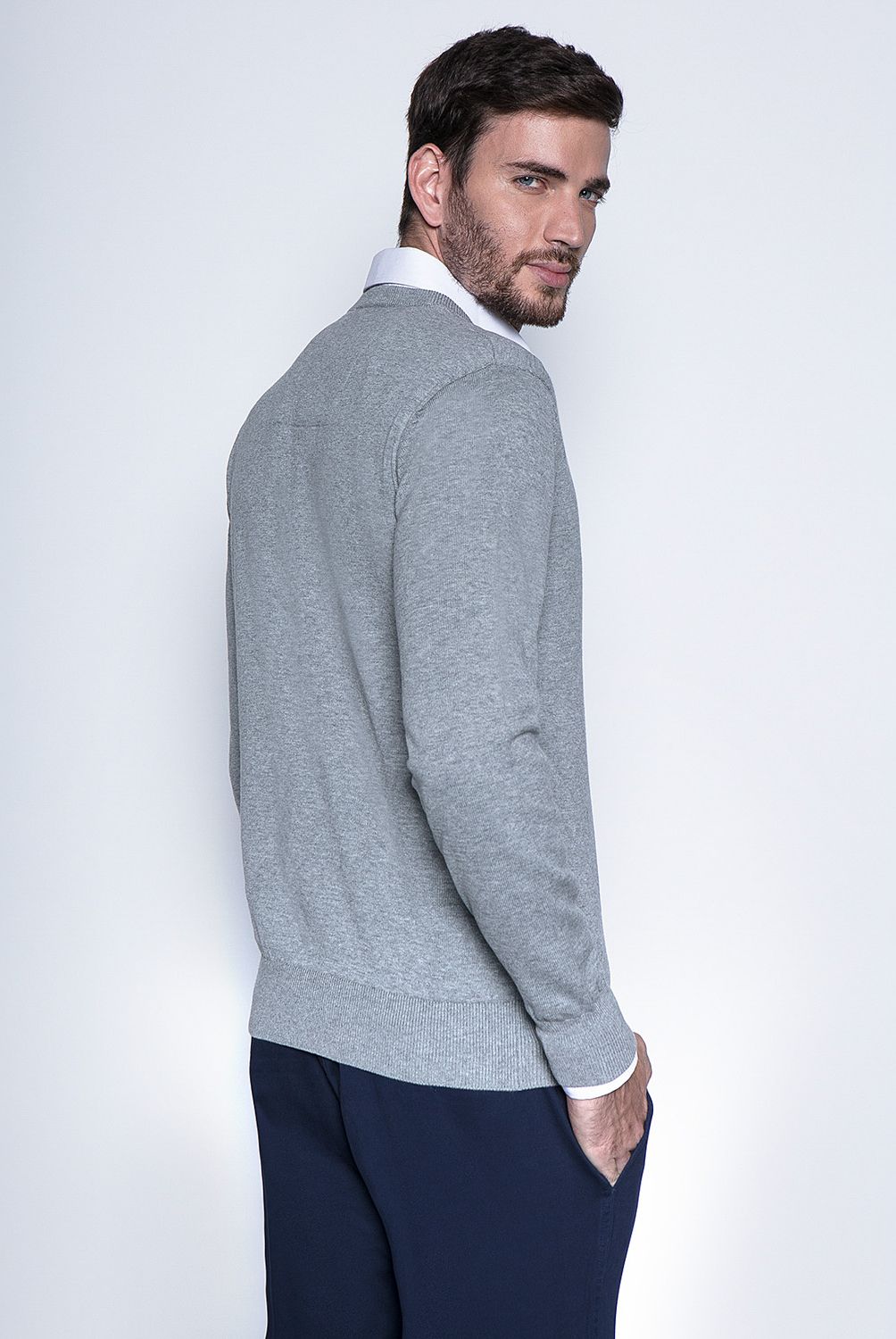 FEROUCH - Sweater Cuello En V Algodón Hombre Ferouch
