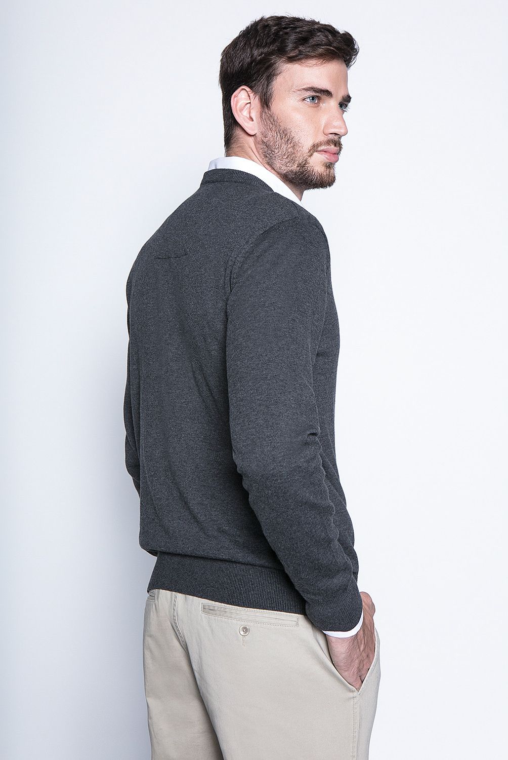 FEROUCH - Sweater Cuello En V Algodón Hombre Ferouch
