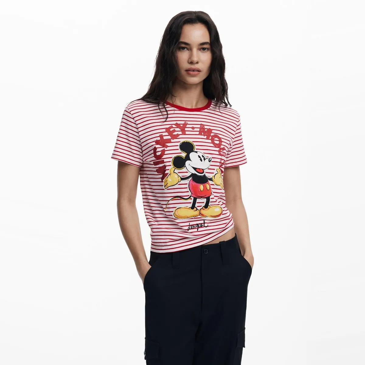 DESIGUAL - Polera Manga Corta Algodón Mujer Desigual