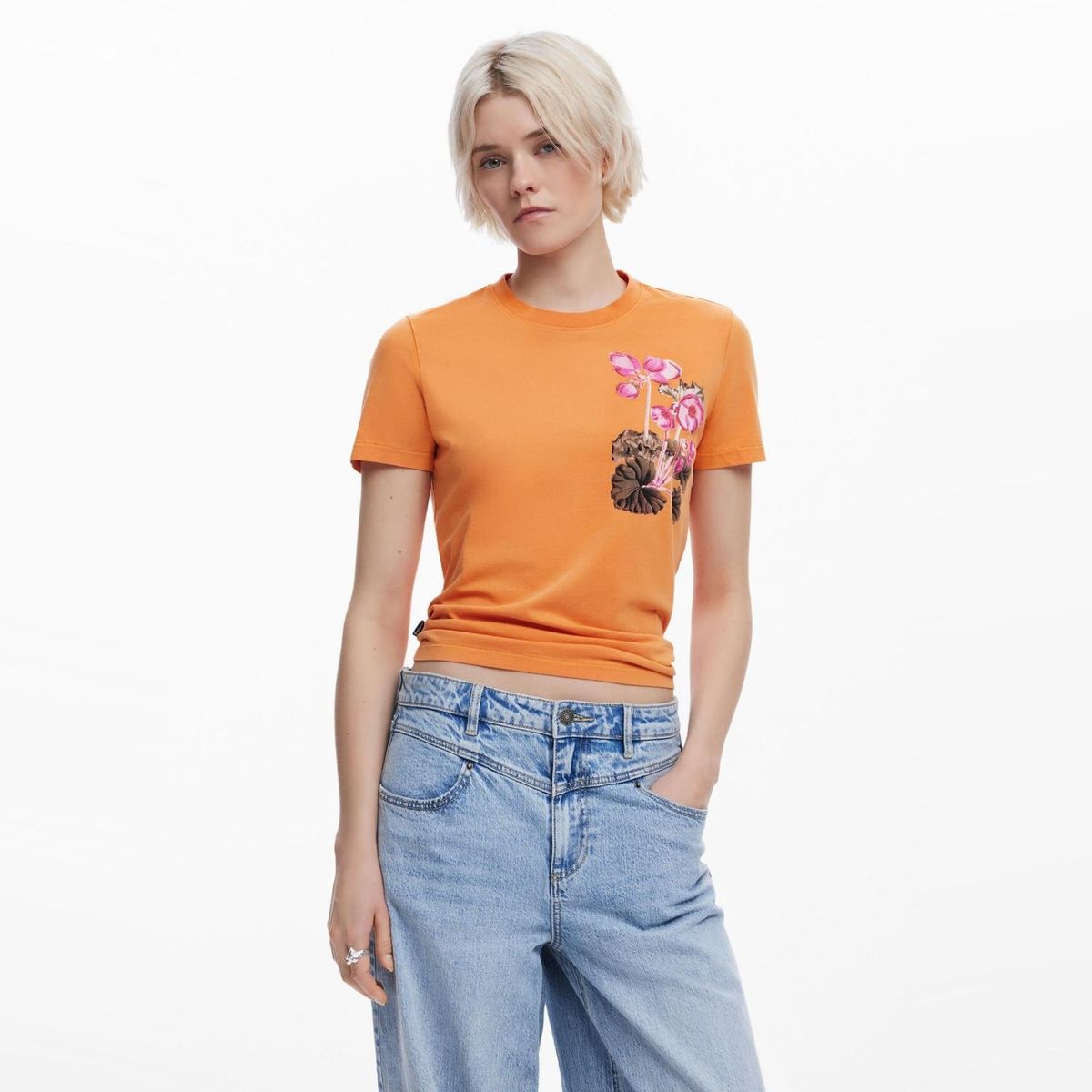 DESIGUAL - Polera Manga Corta Algodón Mujer Desigual