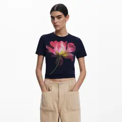DESIGUAL - Polera Manga Corta Algodón Mujer
