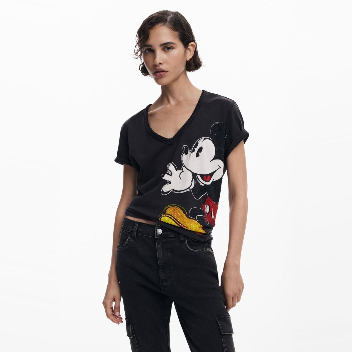 DESIGUAL - Polera Manga Corta Algodón Mujer Desigual