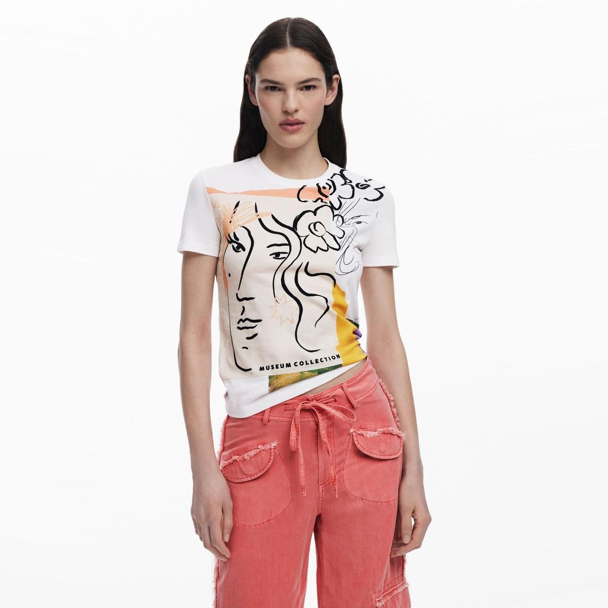DESIGUAL - Polera Manga Corta Algodón Mujer Desigual