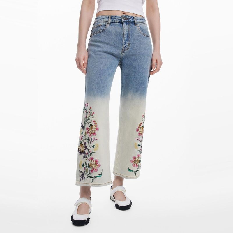DESIGUAL - Pantalón Tiro Alto Algodón Mujer Desigual