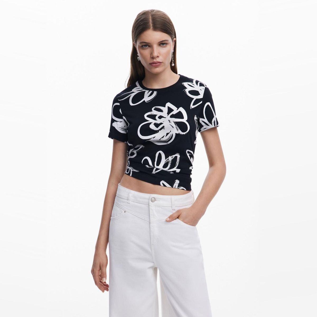 DESIGUAL - Polera Manga Corta Algodón Mujer Desigual
