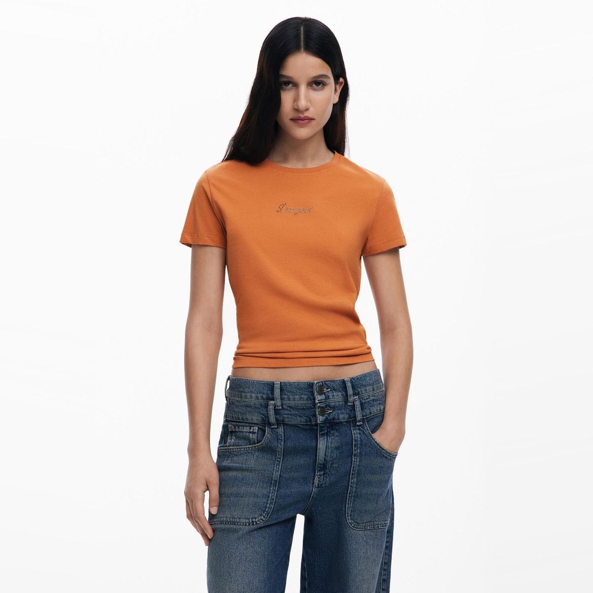 DESIGUAL - Polera Manga Corta Algodón Mujer Desigual