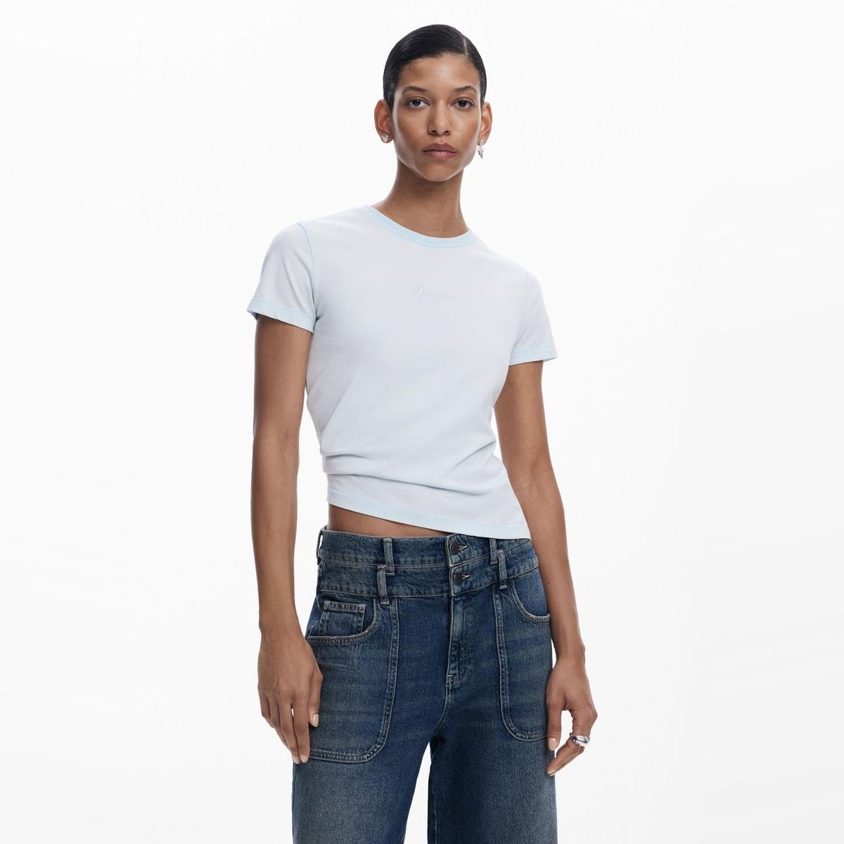 DESIGUAL - Polera Manga Corta Algodón Mujer Desigual