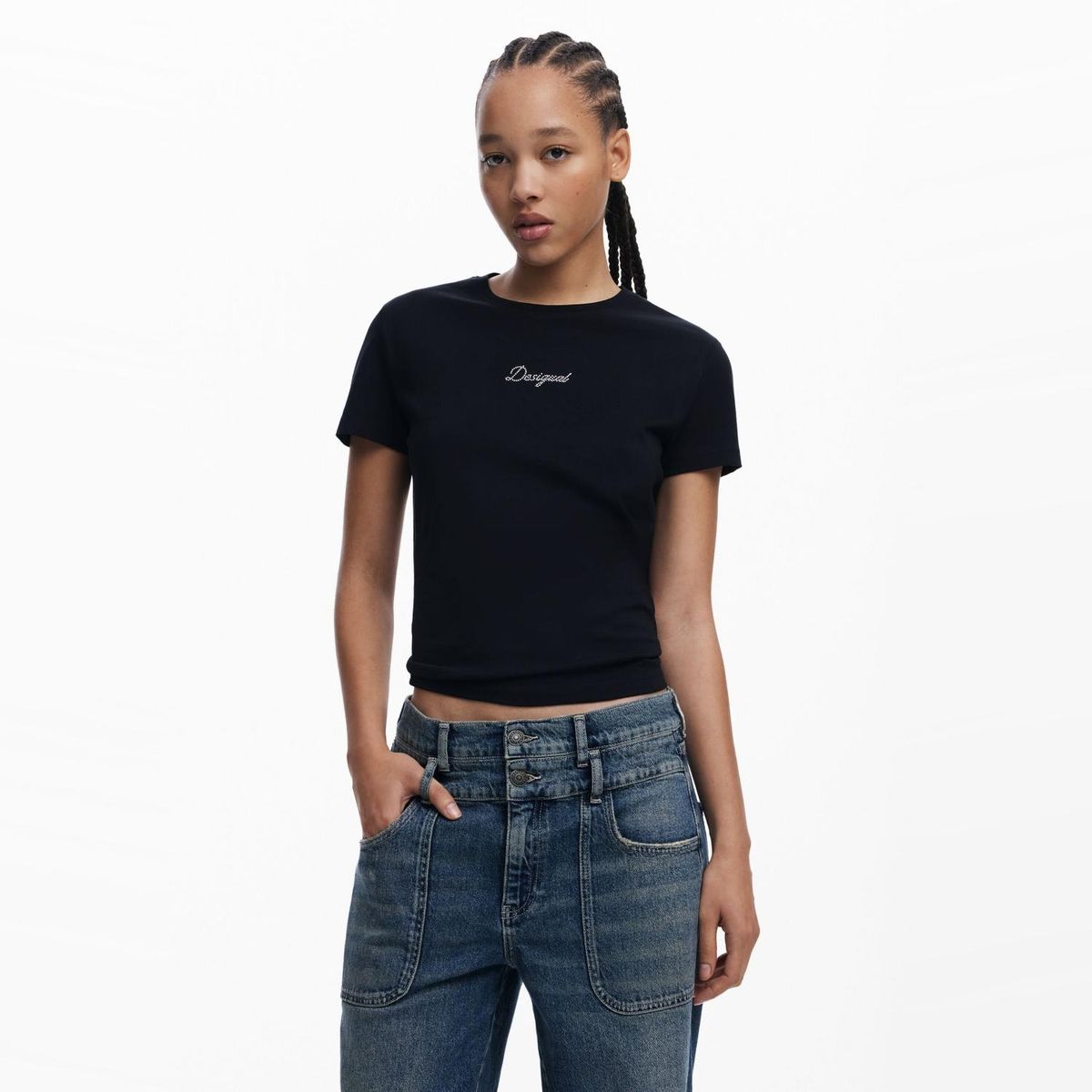 DESIGUAL - Polera Manga Corta Algodón Mujer Desigual